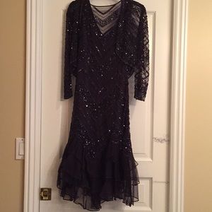 EUC PATRA BEADED COCKTAIL DRESS,  petite 6